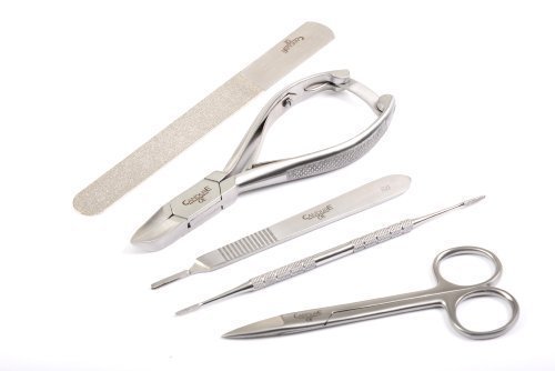 Preisvergleich Produktbild Pediküreset, Edelstahl, gewölbte Zange, 5-teiliges Set