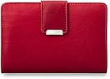 Fächer für Geldscheine: 2 praktisches Damen - Portemonnaie Leder - Geldbörse (rot)