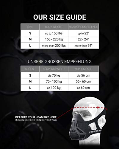 Obtener Phantom Athletics Training Mask - Máscara de entrenamiento para
adultos , Negro, Medium Descuento