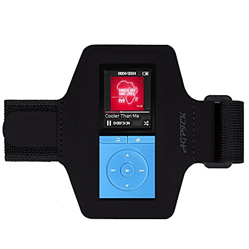 AGPTek Lycra Small Armband Hülle Case für AGPTek 70 Stunden A02 MP3 Player, mit veränderbarer Länge, Safey Design, geeignet für Bewegung, Gymnastik, Jogging, Workout, Rad fahren, Schwarz