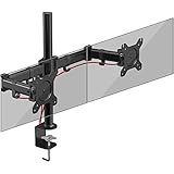 Duronic Dual Monitor Arm Stand DM252 | Double PC Desk Mount | Steel | Height Adjustable | For Two 13-27 Inch LED LCD Screens 
