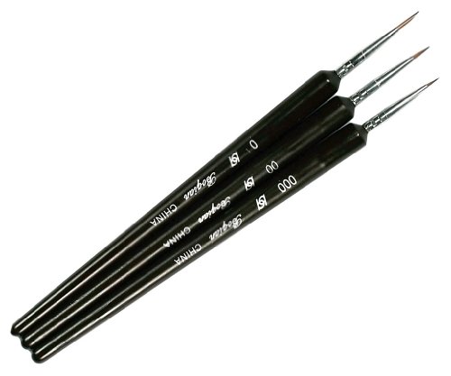 Micro Trader 3X Tiny Acrylic Nail Art Drawing Painting Pen Brush - Black
