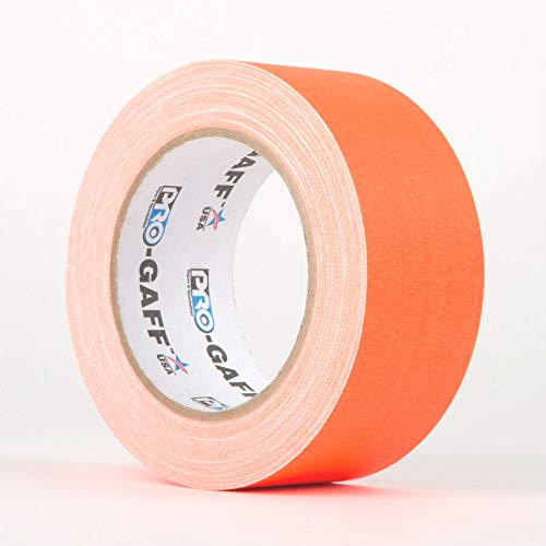 Pro Gaff - Cinta de tela fluorescente mate de 48 mm x 25 m, varios colores disponibles Fluorescent Orange