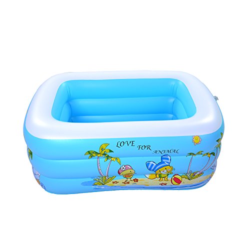 Pueri Piscina hinchable rectangular 3 anillos 45*85*110cm Piscina para bebé color al azar