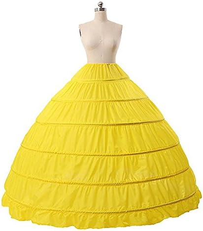 NUOMIQI Full A-line 6 Hoop Floor-length Bridal Dress Gown Slip Petticoat