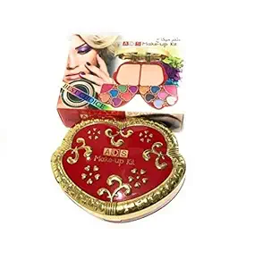 GlavonADS Makeup Kit for Girls|12,Eye Shadow|4,Lip Color|2,Blusher|2,Face Powder|5,Sponge/Puff/Brushes| With 1 ADS Scrub 50 gm- (Free)