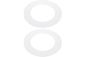 PATIKIL 4.3" ID 6.7" OD Plastic Trim Ring, 2 Pcs Ceiling Light Goof Rings Matte Circular Light Cover Lighting Fixture for Ceiling Wall Recessed Can Downlights, Translucent Matte White
