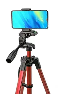 Simpex Camera Tripod 6633 with Mobile Holder Bracket for Smartphones, DSLR and Cameras (Red)