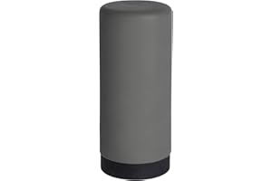 WENKO Spülmittelspender Easy Squeez-e, hochwertiger Spender für Spülmittel in der Küche, einfach Dosierung, Seifenspender aus auslaufsicherem Silikon, Fassungsvermögen 250 ml, Ø 6 x 14 cm, Grau