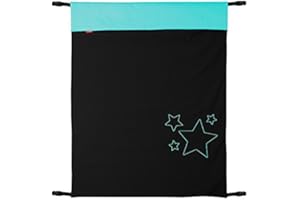 ByBoom - Couverture bébé 70x100 cm softshell de ByBoom - printemps, été, automne - Thermoactive pour landaus, poussettes-cannes et poussettes jogger, Colour:Noir/Aqua