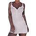 Produktbild Oyedens kleider sommer damen Frauen Sommer Sexy Frauen Riemchen Kleid Knopf Abend Party beiläufige Kurzarm Abend Partei Strand Kleid Kurzschluss Minikleid Frau kleid audrey hepburn stil elegant Kleid (L, Weiß)