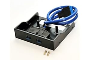 Rhombutech® USB 3.0 (Super Speed) Front Panel für 3,5" Laufwerke bis zu 5Gb/s; PC und MAC; schwarz; USB 1.1 und USB 2.0 abwärtskompatibel (USB3.0 Front Panel Kunststoff)