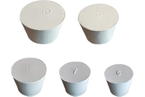 HeyWin Vollgummi-Stopfen, eine Auswahl an Stopfen der Größe #6 bis #10, zum Verschließen von Ballonflaschen, Wassertanks usw., 5 Stück (1 Stück pro Größe)