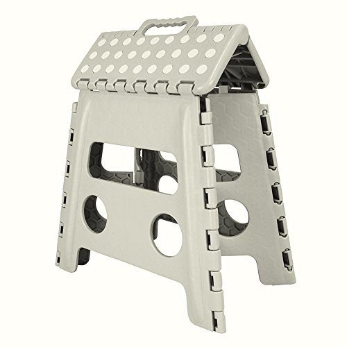 Kunststoff Klapphocker – Hellgrau – 37 x 30 x 32 cm - 2