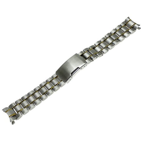 Ritche 22 mm Edelstahl Armband, Uhrenarmband, gebogene Enden, Gliedern, Zweifarbig Ritche 22 mm Edelstahl Armband, Uhrenarmband, gebogene Enden, Gliedern, Zweifarbig