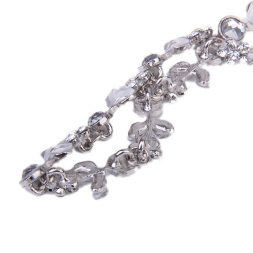 SODIAL(R) Frauen Elegante Blume elastisches Haar Band Stirnband Silber - 4