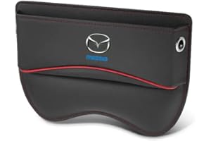 EsprAL Auto Pelle Seat Gap Storage Box, per Mazda 3 5 6 CX-3 CX-30 CX-5 CX-7 CX-8 CX-9 MX-5 Car Console Laterale Portaoggetti Tasca Multifunzionale Organizzatore sedili Accessori,A/Black