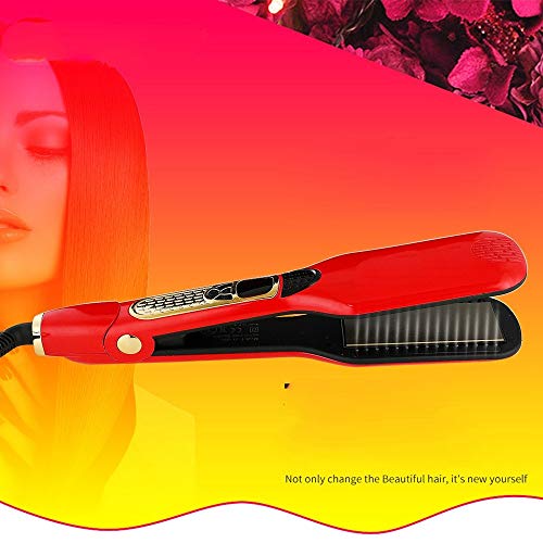 Nulijianchi2 Hair Straightener Ceramic Electric Splint Wet And Dry Dual-Purpose Perm Multi-Function Straight Clip Hair Curler  Red