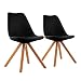 Produktbild OneConcept Onassis • Schalenstuhl • Designstuhl • Retro-Stuhl • 2er-Set • 70er Jahre Retro Look • Maße ca 48 x 83,5 x53cm (BxHxT) pro Stuhl • breite Sitzfläche • komfortabel • schwarz