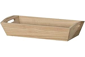 Artemio VIBAR - Cesta Rectangular de Madera (28 x 9 x 14 cm), Color Beige