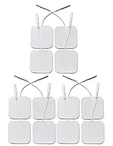 AGAM Square Shape Massage Electrode Pads with 2.0mm Plug for TENS Unit , EMS Digital Therapy Machine Massager (Pack Of 12)