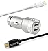 Produktbild Dual USB Auto Ladegerät ultrics® Smart Dual Port Reise KFZ-Ladegerät für iPhone 6S Plus 6 Plus 6 5SE 5S 5 5 C 4S Android Samsung Galaxy S7 S6 Edge Plus Note 5 4 S5 Tab S LG G5 G4 HTC Nexus 5 x 6P, Tablet iPad Portable mit gratis Ladekabel