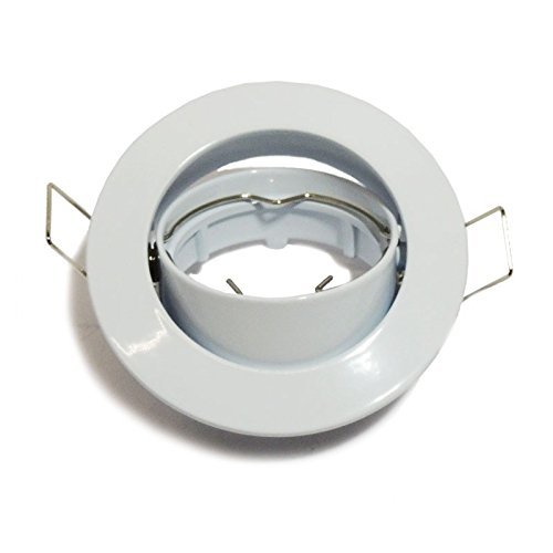 Aro empotrable circular fijo o basculante. Oculo. Ojo de buey para dicroicas. Halógenas o LED (Blanco (basculante))