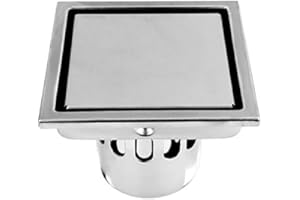 GAROSA Stainless Steel Floor Drain Square Shape Anti-Odor Bathroom Shower Tile Insert Floor Waste Grate Anti-Clogging Kitchen Washroom Garage Basement