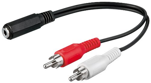 Audio-Video-Kabel 3,5 mm stereo Kupplung 2xChinchstecker 0,2m (10 Stück)