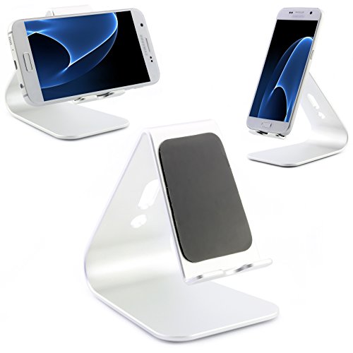 Universal Aluminium Smartphone Handy Tablet Ständer Alu Handy Halter Samsung, Nokia , Apple, HTC und viel mehr … ScorpioCover Variante 2 silber