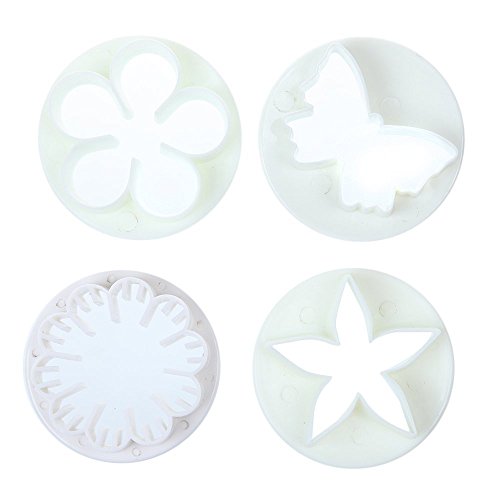 SUNJAS 68tlg Modellierwerkzeug Herz Traube Kirsche Stern Ausstecher Ausstechform Stempel Glätter Fondant Torten Kuchen Keks Plätzchen Marzipan Kit Set Deko - 8