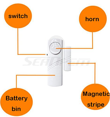 Funk-Türklingel – Tür und Fenster drahtlose Alarmanlage im drahtlos Türalarm Tür Alarm Sensor + Sirene haus alarmanlage sicherheit für haus Einbruch Diebstahl Schutz – Price xes (8) - 3