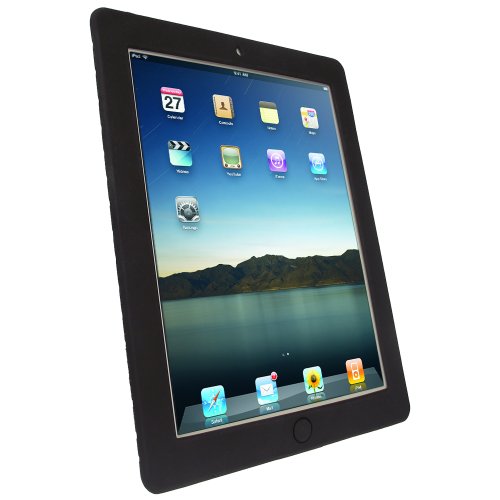 igadgitz Silikon Schutzhülle Hülle Tasche Etui Case Skin mit Reifenprofil design für Apple iPad 2, 3 & Neue iPad 4 mit Retina Display 16GB 32GB 64GB + Display Schutzfolie - 2