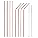 Produktbild JOYECO Strohhalme Wiederverwendbar Metall Edelstahl Trinken Extra langes Öko-Strohhalm für 20oz 30oz Becher mit 8 Stück, 10.5" x 0.24", Roségold