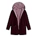 Produktbild i-uend 2019 Damen Mantel, Winterjacke Mit Kapuze Warm Langarm Zipper Hoodie Jacke Outwear Solide Reißverschluss Jacke Parka Oberbekleidung für Winter/Herbst/Frühling