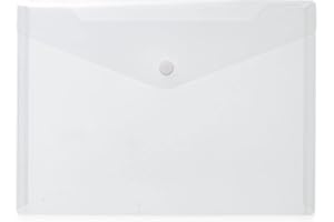 HERMA 20051 Porte-documents A5 blanc transparent avec petite pochette transparente avec bouton pression enveloppe en plastique pour l'école, l'université, le bureau, les voyages