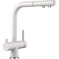 Blanco x Fontas-S II Kitchen Sink tap Made of Granite Pull-Out spout II-white-525204, Silgranite White, Schlauchbrause