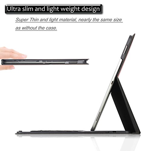 iPad Pro 12.9 Zoll Keyboard Hülle Case, mit Apple Pencil Halter, Infiland Bluetooth Tastatur Slim Fit Kunstleder Stand Tasche mit Hochwertige Abnehmbar Drahtlos Bluetooth Tastatur für Apple iPad Pro 12.9 Zoll iOS 9 2015 Tablet (deutsches Tastaturlayout, QWERTZ) (mit Auto Schlaf / Wach Funktion)(Rosa Goldene) - 6