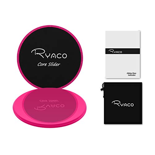RYACO Disque Glisseur Double Face Core Silders, Disque de Fitness Abdominaux Gliding Discs avec Pochette de Rangement Utilisation sur Tapis ou Sols Durs (Gris)