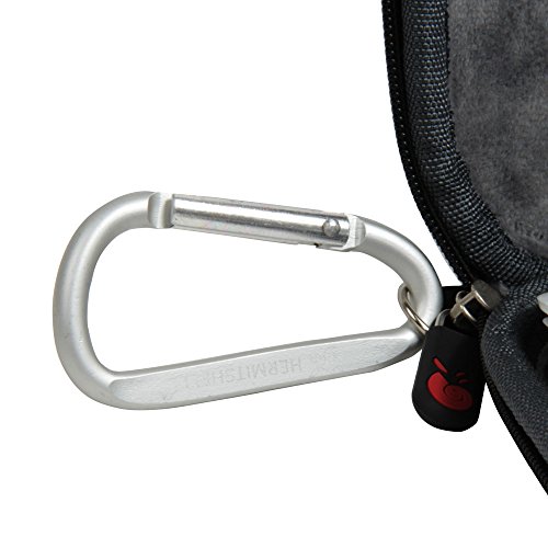 Hermitshell Travel Hart EVA Lagerung Tasche Schutz hülle Etui Tragetasche Beutel Compact Größen und karabiner für Apple Magic Mouse Maus I und II 2nd Gen und Karabiner Schwarz Nylon - 6