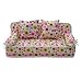 Lovely Miniature Furniture Flower Print Sofa Couch With 2 Cushions For Barbie