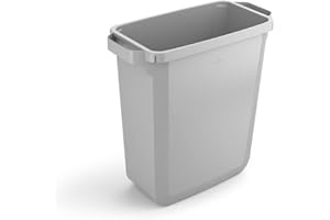 Durable Abfalleimer Durabin Eco 60 Liter, Blauer Engel zertifiziert, mit Tragegriffen, grau, 1800503050