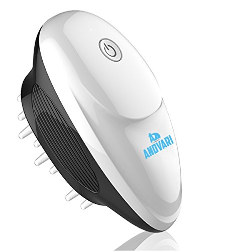 ANDVARI Head and Scalp Massager, Handheld Battery Operated - 8000 Vibrations Per Minute - Promotes Circulation and Hair Growth - Electric Massage Brush.
