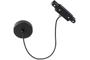 QAZQA - Power Supply with Round Mounting Plate for 1-Phase Rail Black - Iconic I Living Room I Bedroom - Steel Round - LED Suitable