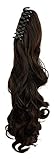 S-noilite® 18 Inches(45cm) Long Big Wavy Claw Ponytail Clip in Hair Extensions One Piece Handy Jaw Pony Tail Sexy Lady Style Hairpiece(Dark Brown)