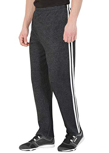 FflirtygoMen's Cotton Track Pants, Joggers for Men, Men�s Leisure Wear, Night Wear Pajama, Grey Color with Stripe and Pockets�for Sports Gym Athletic Training Workout