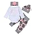 Produktbild WINWINTOM - Neugeborenen Baby Mädchen Brief Strampler Tops + Floral Hosen Hut Outfits Kleidung Set (Weiß, 6-12 Monate)