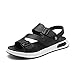 Produktbild CAI-HY Herren Sandalen Leder Breathable Sandalen Rutschfeste, einstellbare Sommer Strand tragen Hausschuhe,Black,44