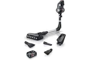 ‎BOSCH ELECTROMÉNAGER Bosch, odkurzacz akumulatorowy, Unlimited 7, 2x akumulator 3,0 Ah, lekki odkurzacz ręczny ze zginaną rurą i podświetleniem LED, akcesoria w zestawie, ciemny granit, BCS711A