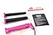 Soft Touch Yogi Twin Barrel Hair Wand and Mini Travel Hair Straightener Iron Gift Set Metallic Pink